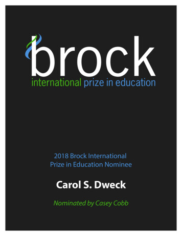 Carol S. Dweck - Brock Prize In Education Innovation