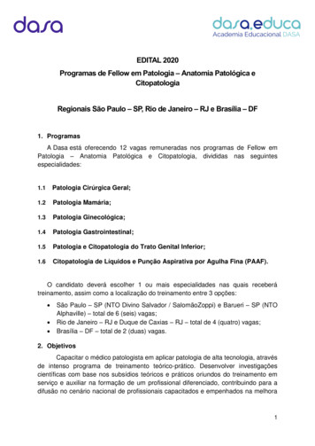 EDITAL 2020 Programas De Fellow Em Patologia - Amazon Web Services