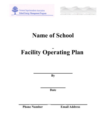 Facility Operating Plan Template - Efficiency Vermont