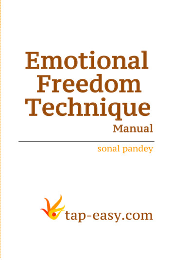 Emotional Freedom Technique - EFT Tapping .