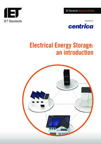 Electrical Energy Storage: An Introduction