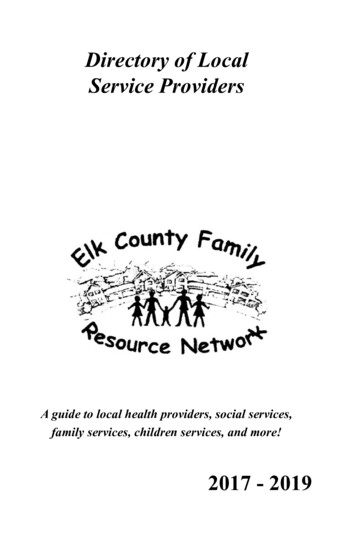 Directory Of Local Service Providers - Elk County, Pennsylvania