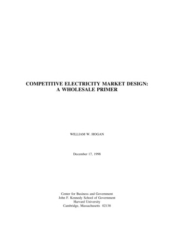 COMPETITIVE ELECTRICITY MARKET DESIGN: A WHOLESALE 