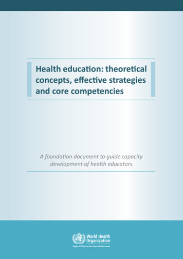 Health Education: Theoretical Concepts, Effective .