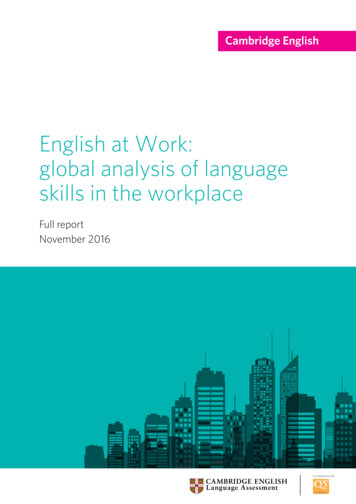 English At Work: Global Analysis Of Language Skills In The .