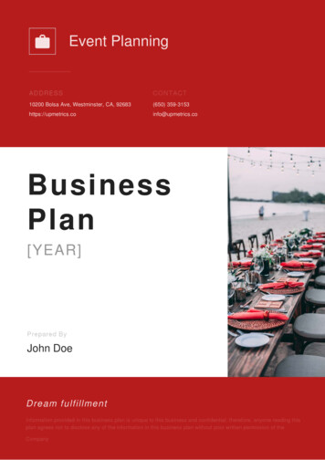 Event Planning Business Plan Example Upmetrics
