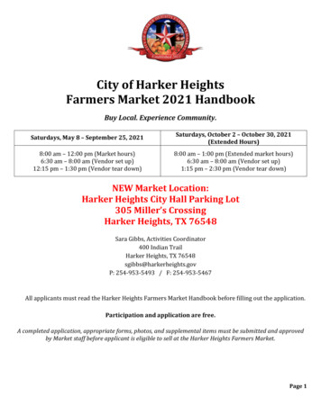 City Of Harker Heights Farmers Market 2021 Handbook