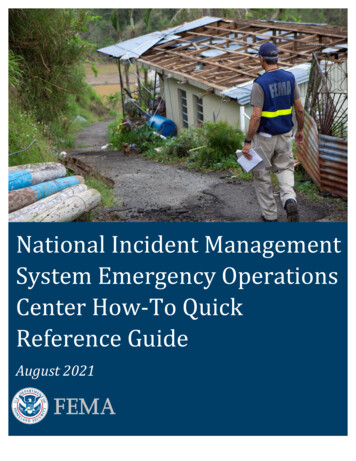 Emergency Operations Center How-To Quick Reference Guide