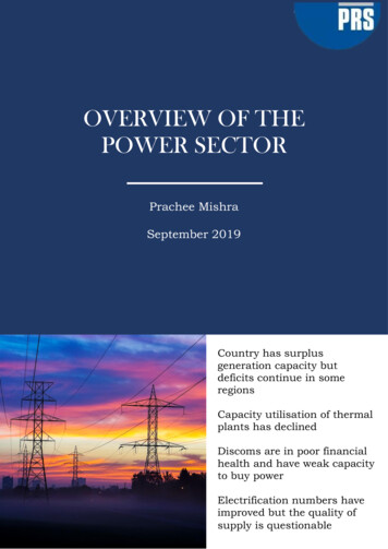 OVERVIEW OF THE POWER SECTOR