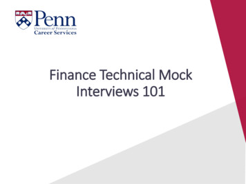 Finance Technical Mock Interviews 101 - Cdn.uconnectlabs 