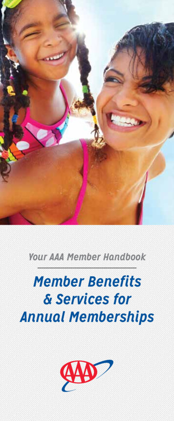 Member Benefits & Services For Annual Memberships