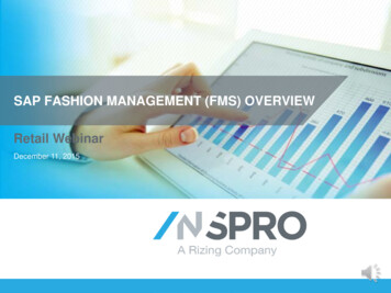 SAP FASHION MANAGEMENT (FMS) OVERVIEW Retail Webinar
