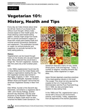Vegetarian 101: History, Health And Tips - Fcs-hes.ca.uky.edu