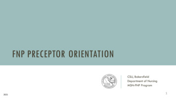 FNP PRECEPTOR ORIENTATION - Csub.edu
