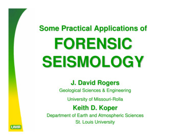 Some Practical Applications Of FORENSIC SEISMOLOGY