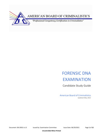 FORENSIC DNA EXAMINATION
