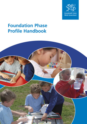 Foundation Phase Profile Handbook - Welsh Government