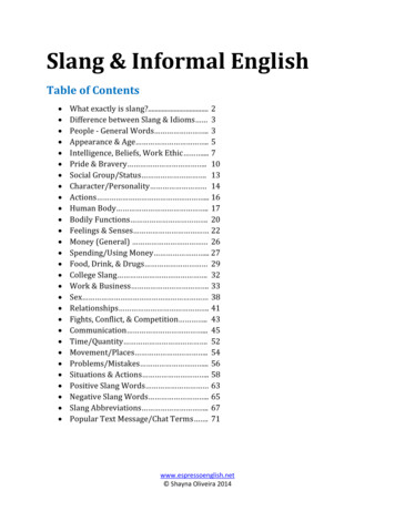 Free Sample Slang And Informal English E-Book