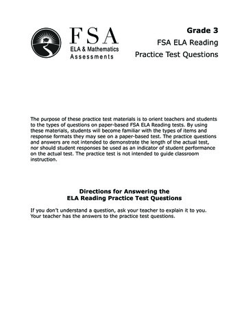 Grade 3 FSA ELA Reading Practice Test Questions