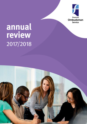 Financial Ombudsman Service - Annual Review 2017/2018