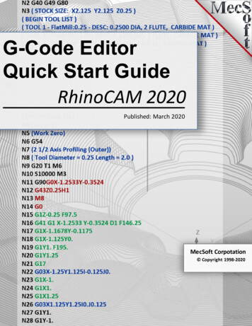 RhinoCAM-G-CODE Editor 2020 Quick Start Guide