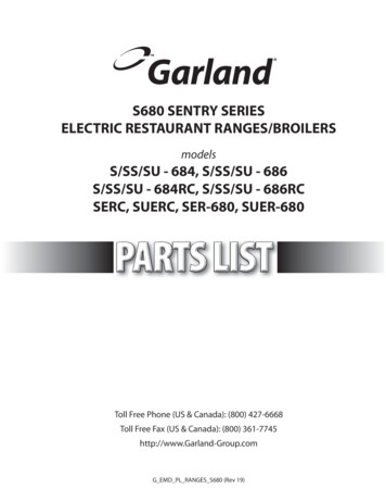 S680 SENTRY SERIES ELECTRIC RESTAURANT RANGES/BROILERS - Garland Group