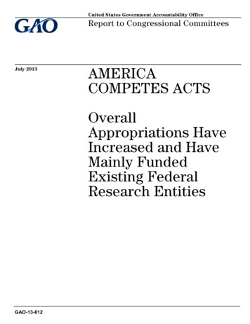GAO-13-612, AMERICA COMPETES ACTS: Overall 