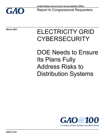 GAO-21-81, ELECTRICITY GRID CYBERSECURITY: DOE Needs 