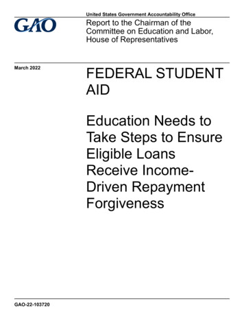 GAO-22-103720, FEDERAL STUDENT AID: Education Needs To Take Steps To .