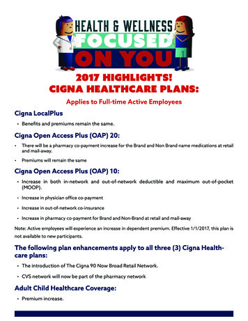 2017 Highlights! Cigna Healthcare Plans
