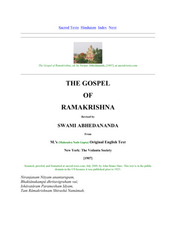 THE GOSPEL OF RAMAKRISHNA - Hour Of The Time