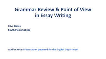 Grammar Review & Point Of View In Essay Writing