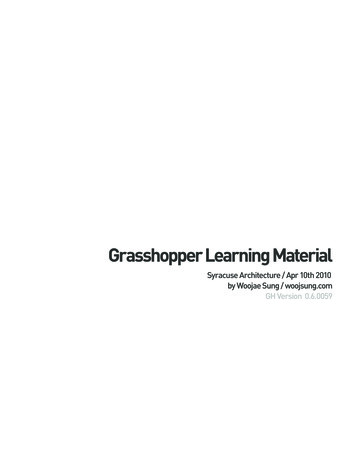 Grasshopper Learning Material - :: NOMADS