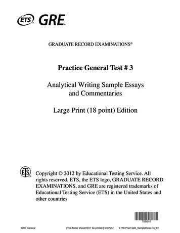 Analytical Writing Sample Essays And Commentaries Large .