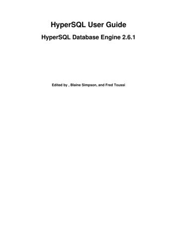 HyperSQL User Guide - HyperSQL Database Engine 2.6