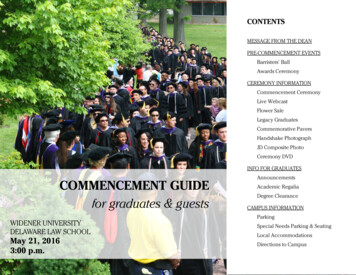 Commencement Guide 2016 Landscape - Widener University