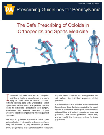 Orthopedics And Sports Medicine Guidelines FINAL