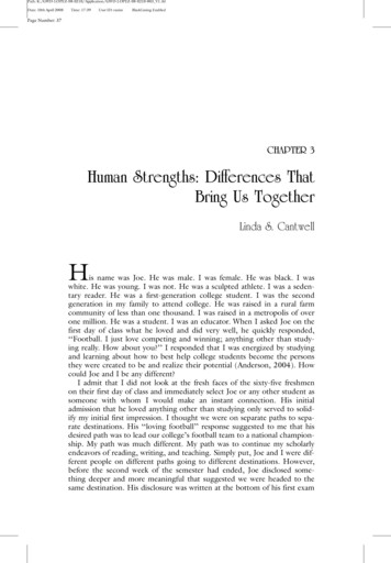 Human Strengths: Differences That Bring Us Together