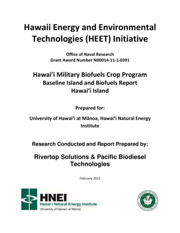 Hawaii Energy And Environmental Technologies (HEET) Initiative