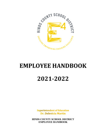 EMPLOYEE HANDBOOK 2021-2022 - Hinds County School District