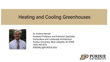 Heating And Cooling Greenhouses - Purdue University