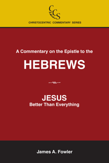 A Commentary On The Epistle To The HEBREWS - Christ In You