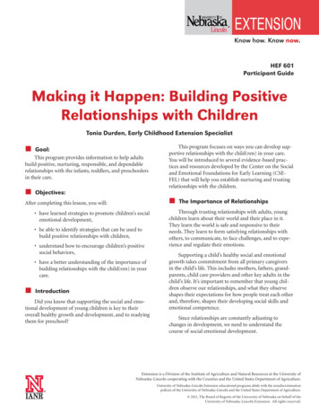 Making It Happen: Building Positive Relationships 