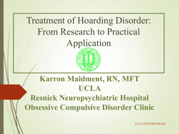 Treatment Of Compulsive Hoarding Syndrome