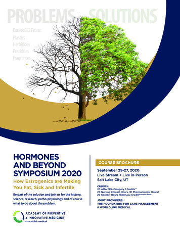 HORMONES AND BEYOND COURSE BROCHURE