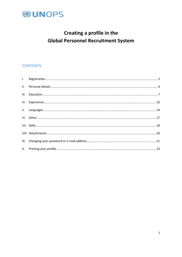 Creating A Profile In The Global Personnel Recruitment System