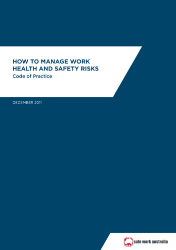 Mode Code Of Practice How To Manage Work Health And Safety Risks