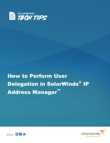 How To Perform User Delegation In SolarWinds IPAM