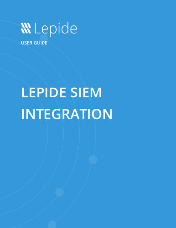 LEPIDE SIEM INTEGRATION Lepide SIEM Integration