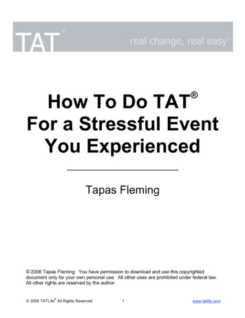 How To Do TAT For A Stressful Event You Experienced